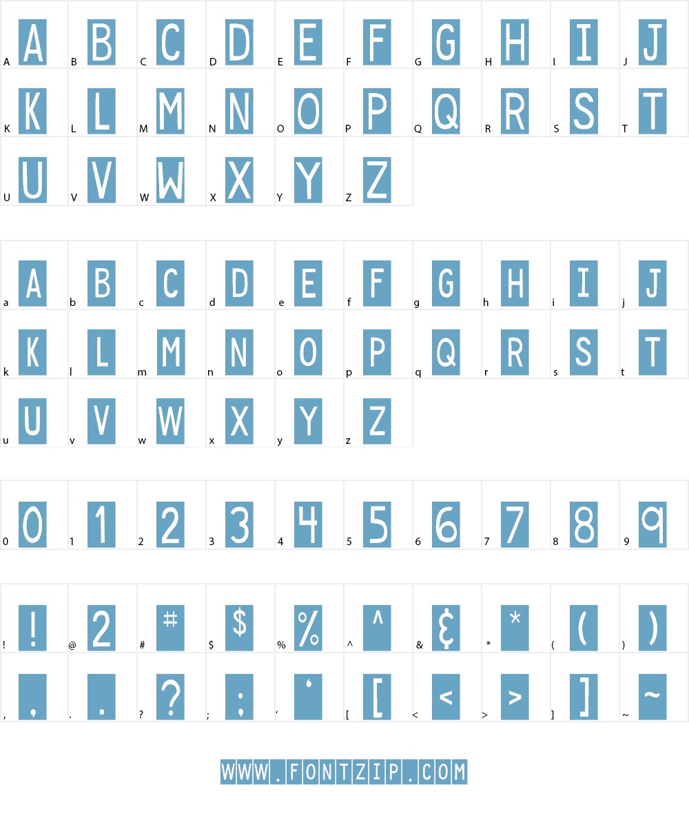 DJB Sticky Tape Labels Font Character